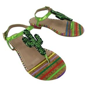 Betsy Johnson Beaded Saguaro Cactus Sandals